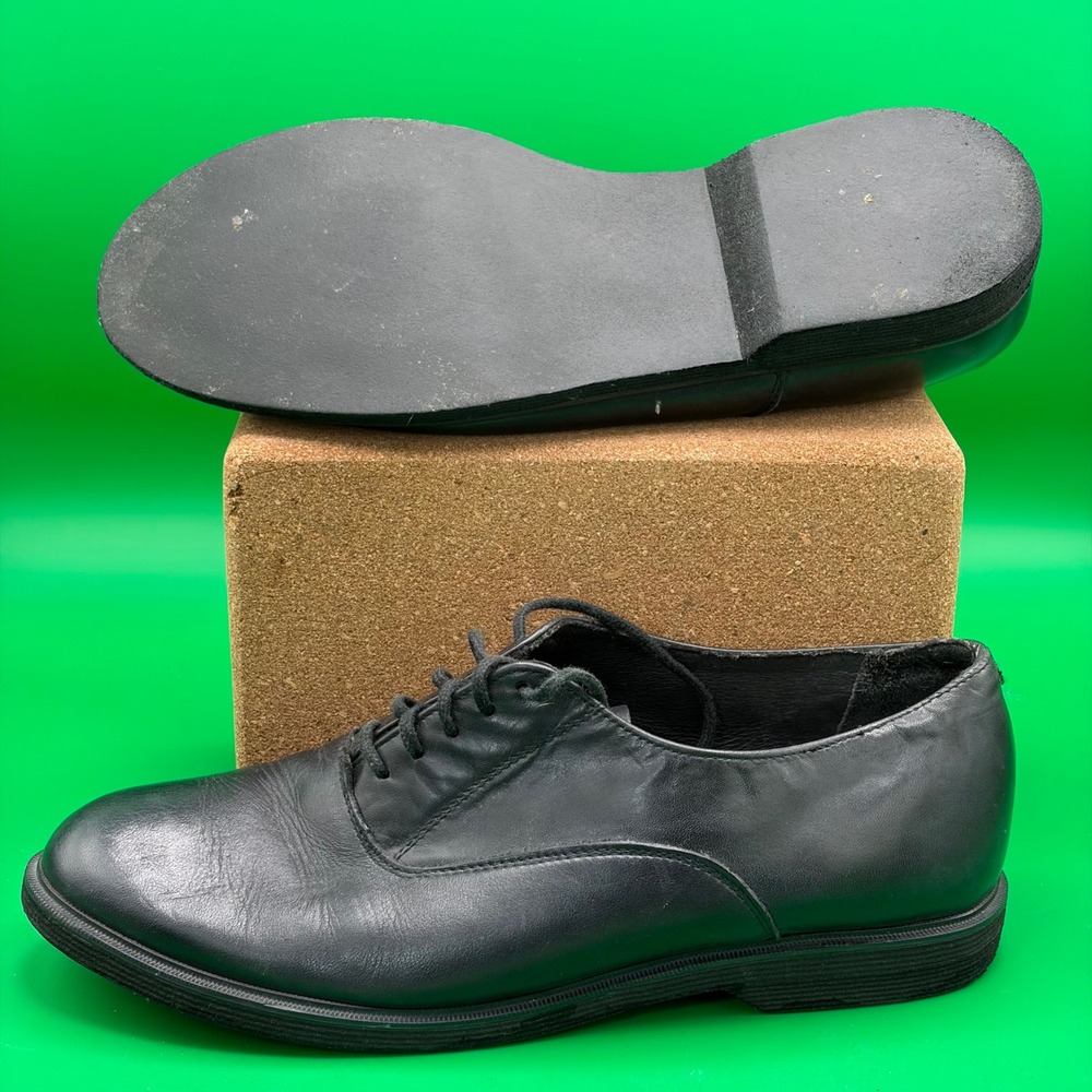 VTG Y2K Levis Oxford Dress Shoes Mens 10.5 Black Leather Plain Toe Classic Derby